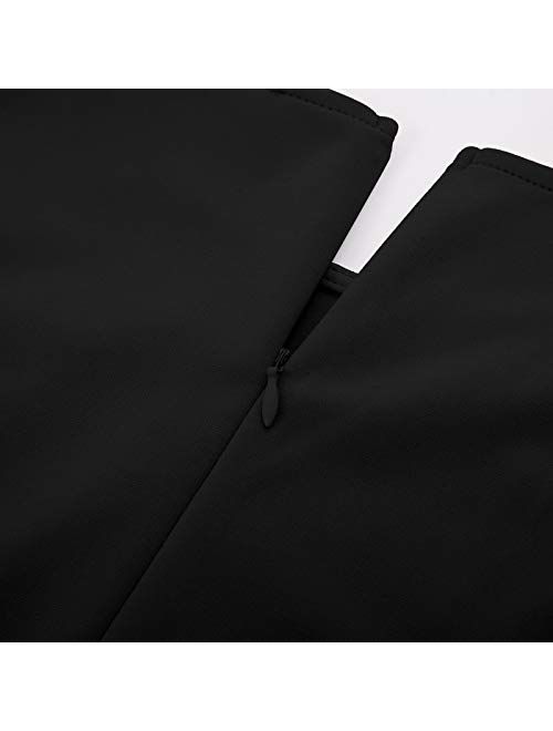 GRACE KARIN Women 3/4 Ruffle Sleeve Slim Fit Business Pencil Dress