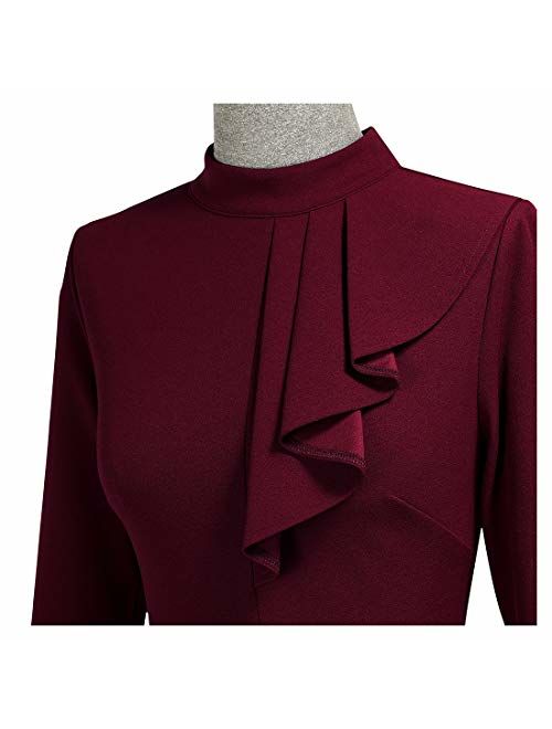 Miusol Women's Vintage Half Collar Slim Style Party Pencil Dress