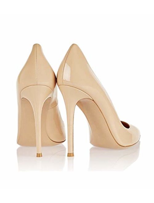 Sammitop Women's Pointed Toe Pumps 10cm Classic Stiletto Heel Suede Shoes