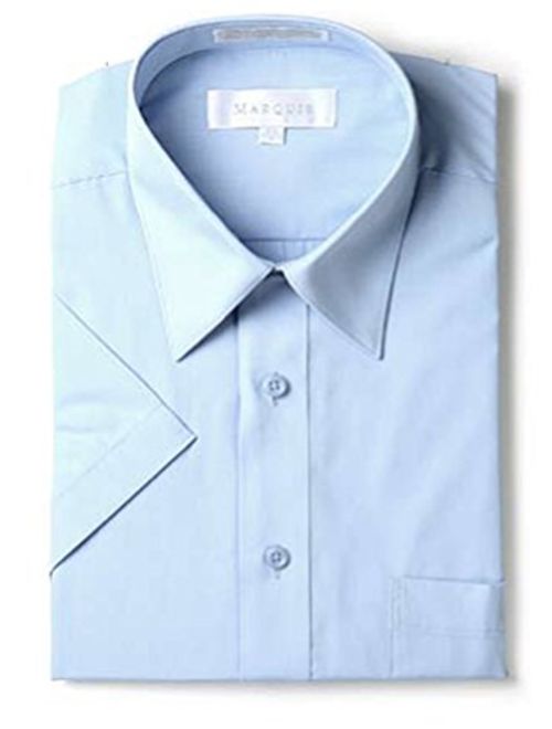 Marquis Men's Short Sleeve Regular Fit Dress Shirt - S to 4XL