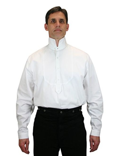 Historical Emporium Men's Victorian High Collar Stud/Cufflink Convertible Dress Shirt