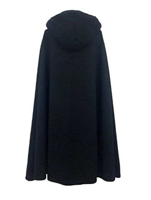 Arjungo Women's Gothic Hooded Open Front Poncho Real Cloak Renaissance Witch Cape Outerwear