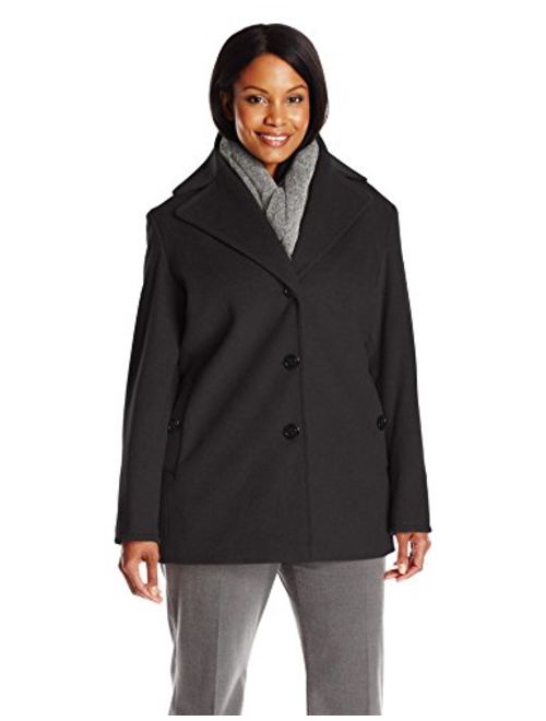 Wool Blend Coat, Calvin Klein Grey Pea Coat Womens