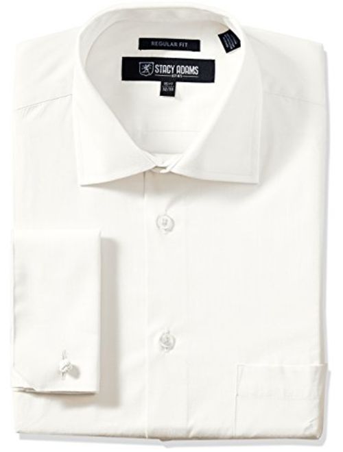 STACY ADAMS Men's Adjustable Collar Dress Shirt With French Cuff
