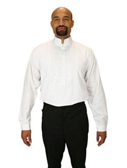 Historical Emporium Men's Victorian Collar Stud/Cufflink Convertible Dress Shirt