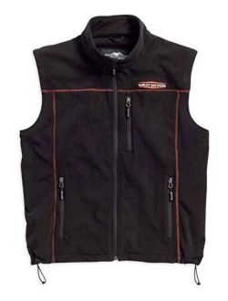 Harley-Davidson Men's Fleece Mid-Layer Vest Windproof, Black. 98567-16VM