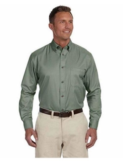 Men's Easy Blend Long-Sleeve Twill Shirt with Stain-Release