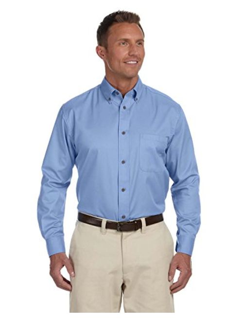 Men's Easy Blend Long-Sleeve Twill Shirt with Stain-Release