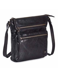 Leather Crossbody Purses and Handbags for Women-Premium Crossover Bag Over the Shoulder Womens