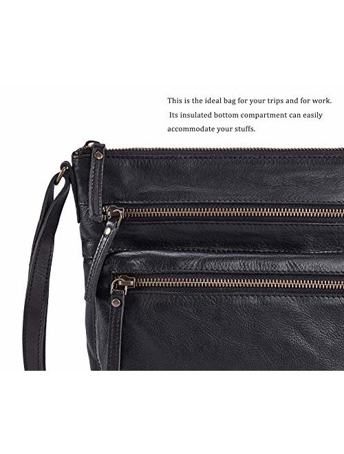 Leather Crossbody Purses and Handbags for Women-Premium Crossover Bag Over the Shoulder Womens
