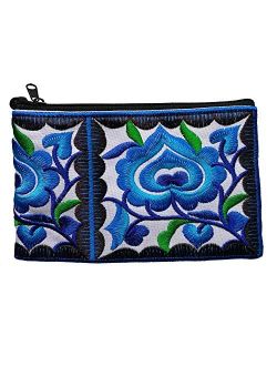 Sabai Jai - Mini Floral Wristlet Wallet for Women - Small Handmade Boho Change Purse Pouch