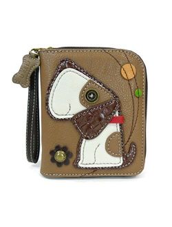 CHALA Handbags- Zip Around Wallet, Wristlet, 8 Credit Card Slots Sturdy Coin Purse for women