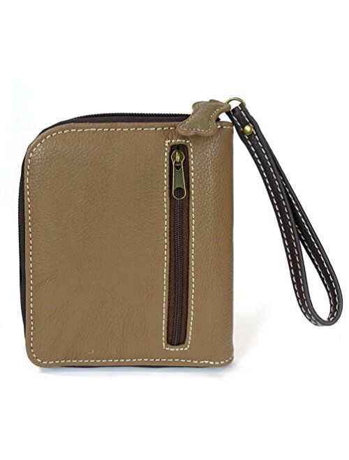 CHALA Handbags- Zip Around Wallet, Wristlet, 8 Credit Card Slots Sturdy Coin Purse for women