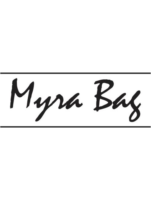 Myra Bag Floral Upcycled Canvas Wristlet Bag S-1019, Brown, Small
