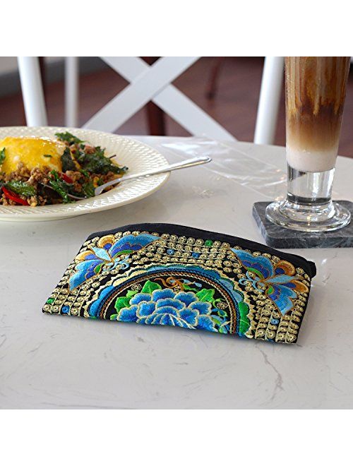 Sabai Jai - Smartphone Wristlet Bag - Handmade Embroidered Boho Clutch Wallets Purses