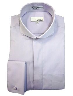 Modena Men's Cutaway Collar Dress Shirt With French Cuff 