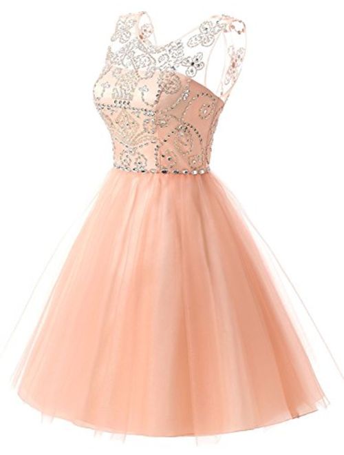 Sarahbridal Women's Short Tulle Beading Homecoming Dresses 2020 Prom Party Embellished Gowns