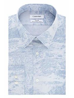 Men's Dress Shirt Slim Fit Non Iron Stretch Print