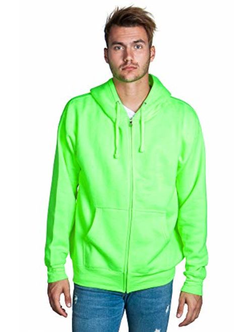 Zeratova Mens Full Zip up Hoodie Fleece Heavyweight Hooded Jacket Sweatshirt Long Sleeve