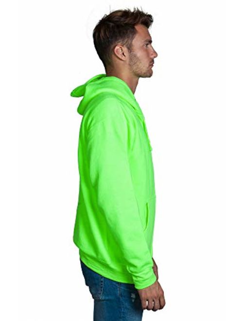 Zeratova Mens Full Zip up Hoodie Fleece Heavyweight Hooded Jacket Sweatshirt Long Sleeve