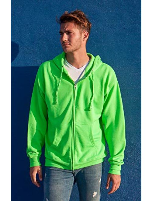 Zeratova Mens Full Zip up Hoodie Fleece Heavyweight Hooded Jacket Sweatshirt Long Sleeve