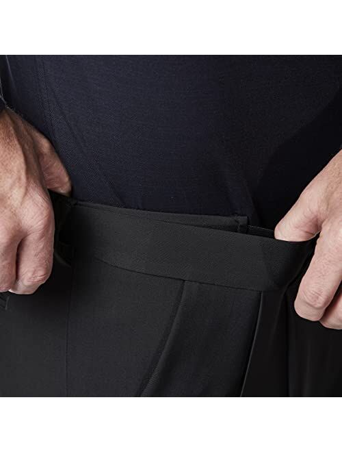 Haggar Men's Premium No Iron Khaki Classic Fit Pleat Front Regular and Big & Tall Sizes