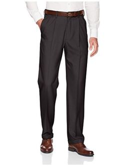 Men's Premium Comfort Classic Fit Pleat Expandable Waist Pant, Charcoal, 38Wx34L