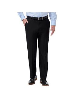 Men's Premium Comfort Classic Fit Flat Front Expandable Waist Pant, Charcoal, 44Wx32L