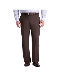 Men's Premium Comfort Classic Fit Flat Front Expandable Waist Pant, Charcoal, 44Wx32L