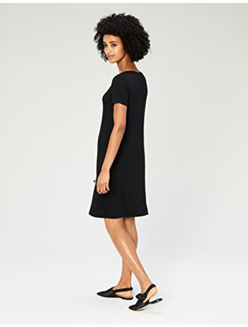 Amazon Brand - Daily Ritual Women's Jersey Short-Sleeve Bateau-Neck T-Shirt Dress