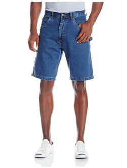 Key Men's Enzyme Washed Denim Dungaree Short
