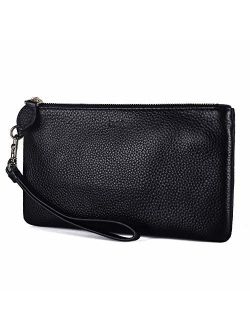 Leather Clutch Wristlets Purses, FERRISA Wristlets Wallet Cell Phone Holder, Small Clutch Wristlet Handbags for Women