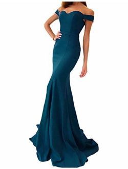 yinyyinhs Off The Shoulder Mermaid Prom Dress Sweetheart Long Formal Evening Gown Teal Size 6