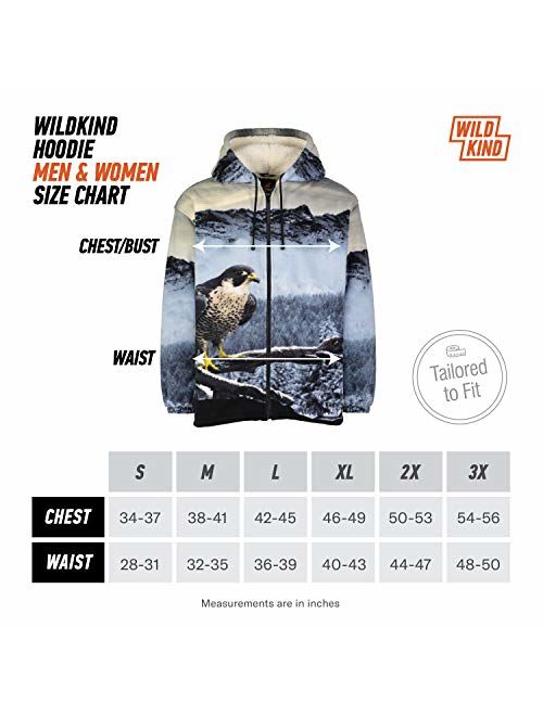 Men Women's Hoodie Sweatshirt Zip up Sherpa Lined Fleece Falcon Jacket Wildkind