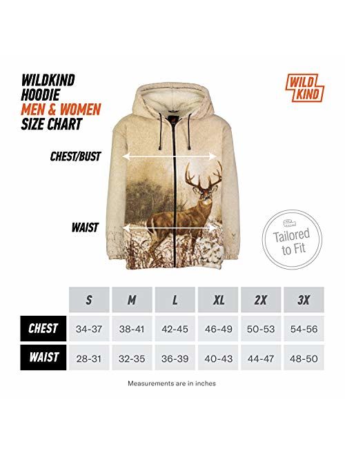Trailcrest Men Women's Hoodie Sweatshirt Zip up Sherpa Lined Fleece Deer Jacket Wildkind