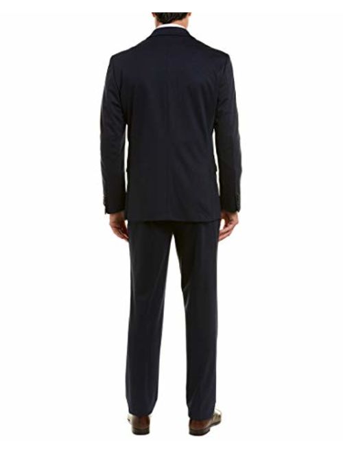 Kenneth Cole REACTION Men's Knit Slim Fit Suit with Hemmed Pant