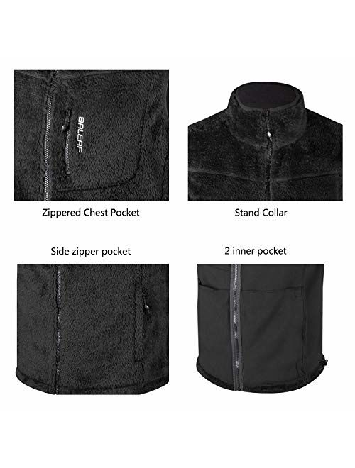 BALEAF Men's Full-Zip Polar Fleece Jacket Winter Coat/Vest