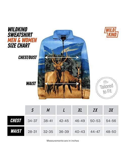 Men's Women's Sweater Jacket Full Zip Fleece Animal Wildlife Sweatshirt Wildkind