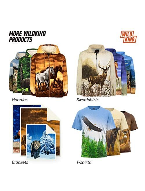 Men's Women's Sweater Jacket Full Zip Fleece Animal Wildlife Sweatshirt Wildkind