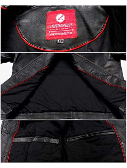 Laverapelle Men's Genuine Lambskin Leather Jacket (Black, Biker Jacket) - 1501344