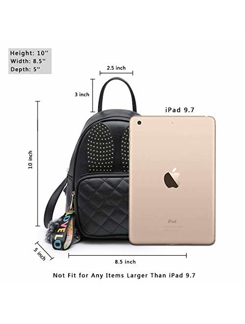 Girls Rabbit Ear Cute Mini Leather Backpack, XB Small Backpack Purse for Women Fashion Shoulder Bag