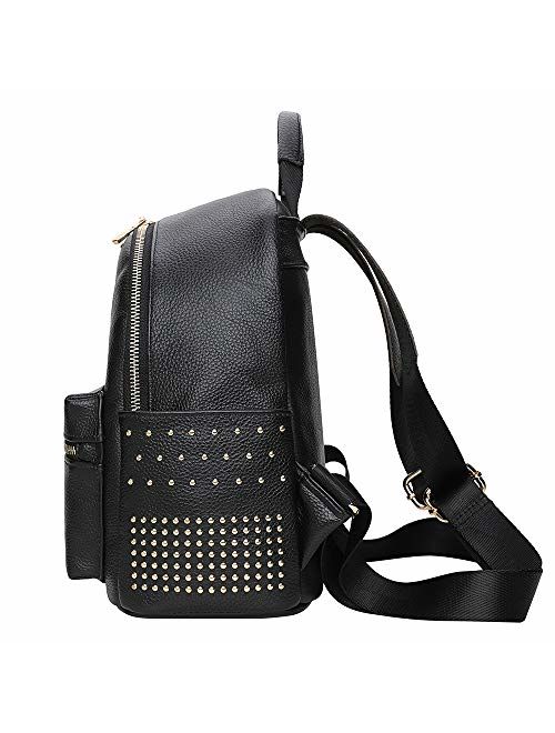 Genuine Leather Backpack Purse For Women Fashion Casual Backpacks For Teens Ladies Shoulder Bags