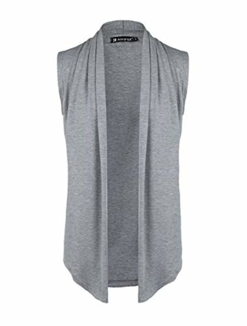 uxcell Men Casual Open Front Sleeveless Irregular Hem Cardigan Vest with No Button