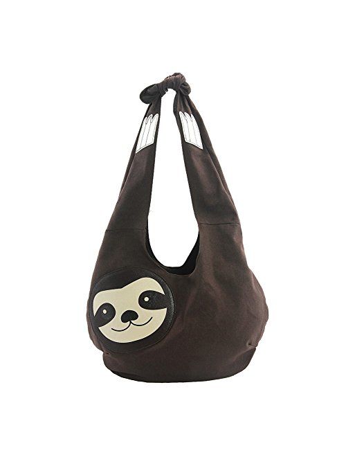 Sleepyville Critters Hang Loose Sloth Hobo Bag On Canvas