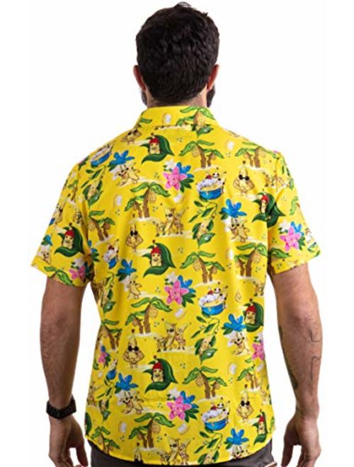 Bananas & Blow | Funny Cool Hawaiian Button Down Polo Golf Party Shirt for Men
