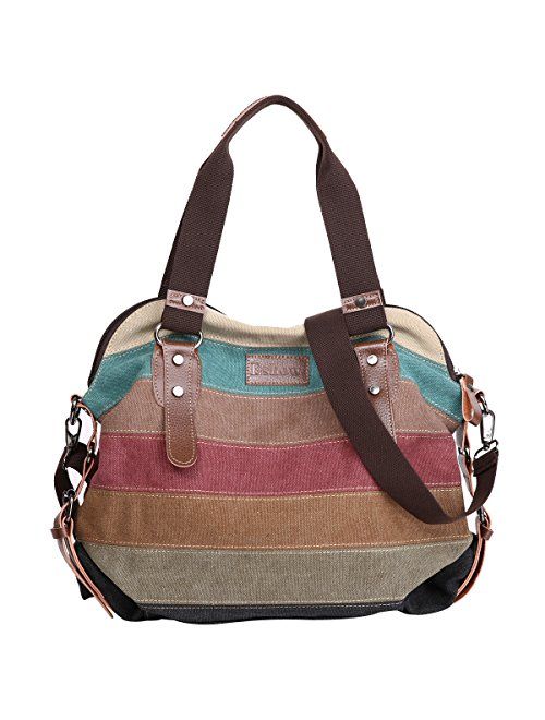 Eshow Women Canvas Shoulder Bag Hobo Handbags and Purse Cross-Body Bag Messenger Bag Travel mom bag for women
