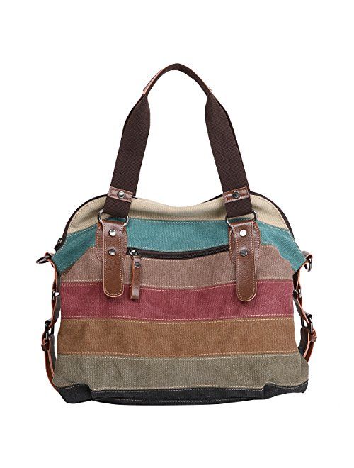 Eshow Women Canvas Shoulder Bag Hobo Handbags and Purse Cross-Body Bag Messenger Bag Travel mom bag for women