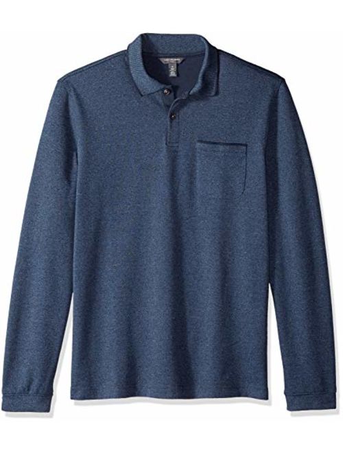Van Heusen Men's Flex Long Sleeve Jaspe Solid Polo Shirt