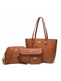 YTL Women Fashion Handbags Tote Bag Shoulder Bag Top Handle Satchel Purse Set 4pcs