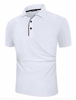 Musen Men White Polo Shirts Cotton Classic Fit Short Sleeve Sport T-Shirt Casual Polos